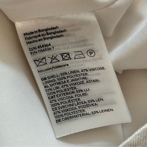 H&M Ivory Linen Blend Oversized Slouchy Neutral Casual Blazer Women’s Size XL - Picture 9 of 9